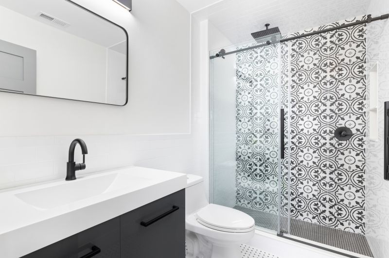 Contemporary Shower with Textured Tiles